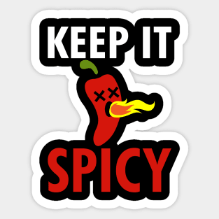 Keep It Spicy Funny Hot Chili Pepper Fire Sticker